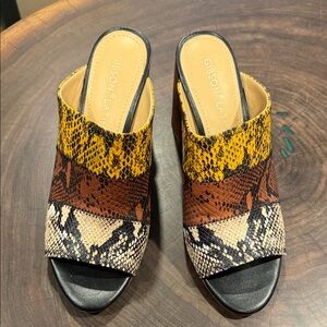 Gibson Latimer Multi-Color Snake-Print Open-Toe Mule